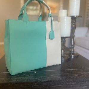 Elegant Two-Tone Tote Bag